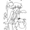 Misty and Psyduck - Pokemon coloring page