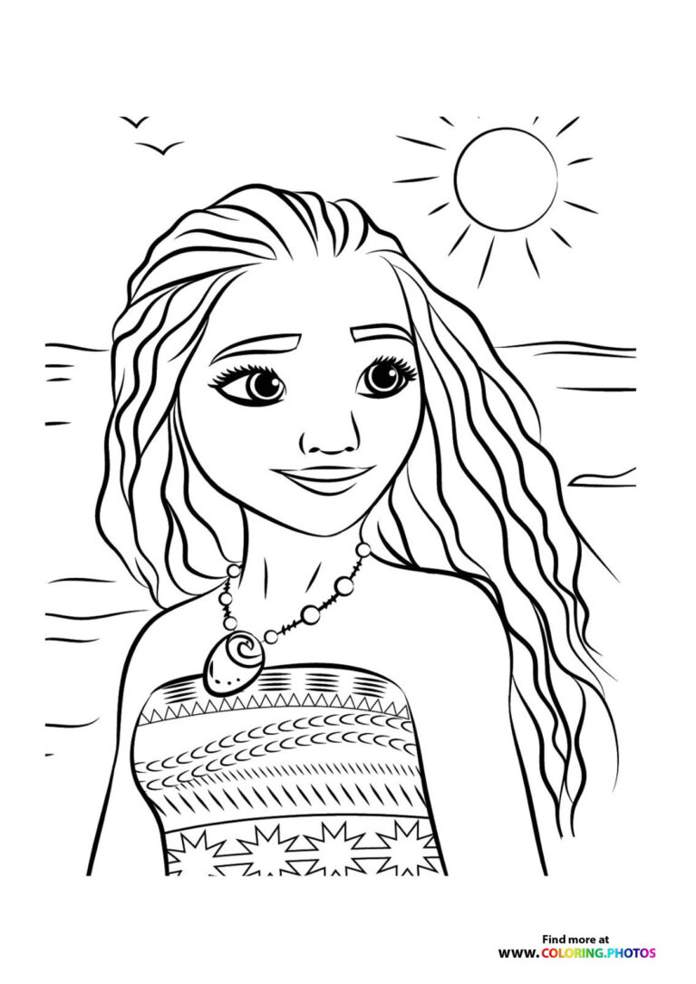 Moana portrait Disney princess - Coloring Pages for kids