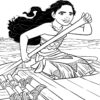 Moana rowing coloring page