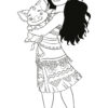 Moana smiling coloring page