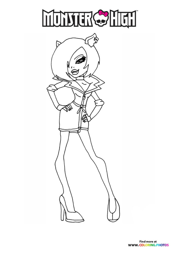 Monster High Clawdeen Wolf Coloring Pages for kids