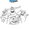 Monsters at work - characters coloring page