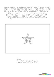 Morocco World Cup flag - Coloring Pages for kids