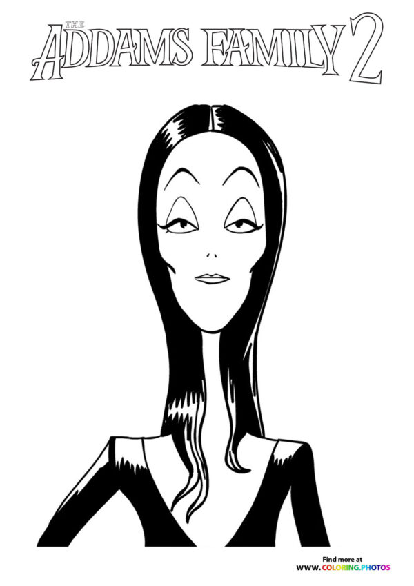 Morticia from Addams Family 2 coloring page