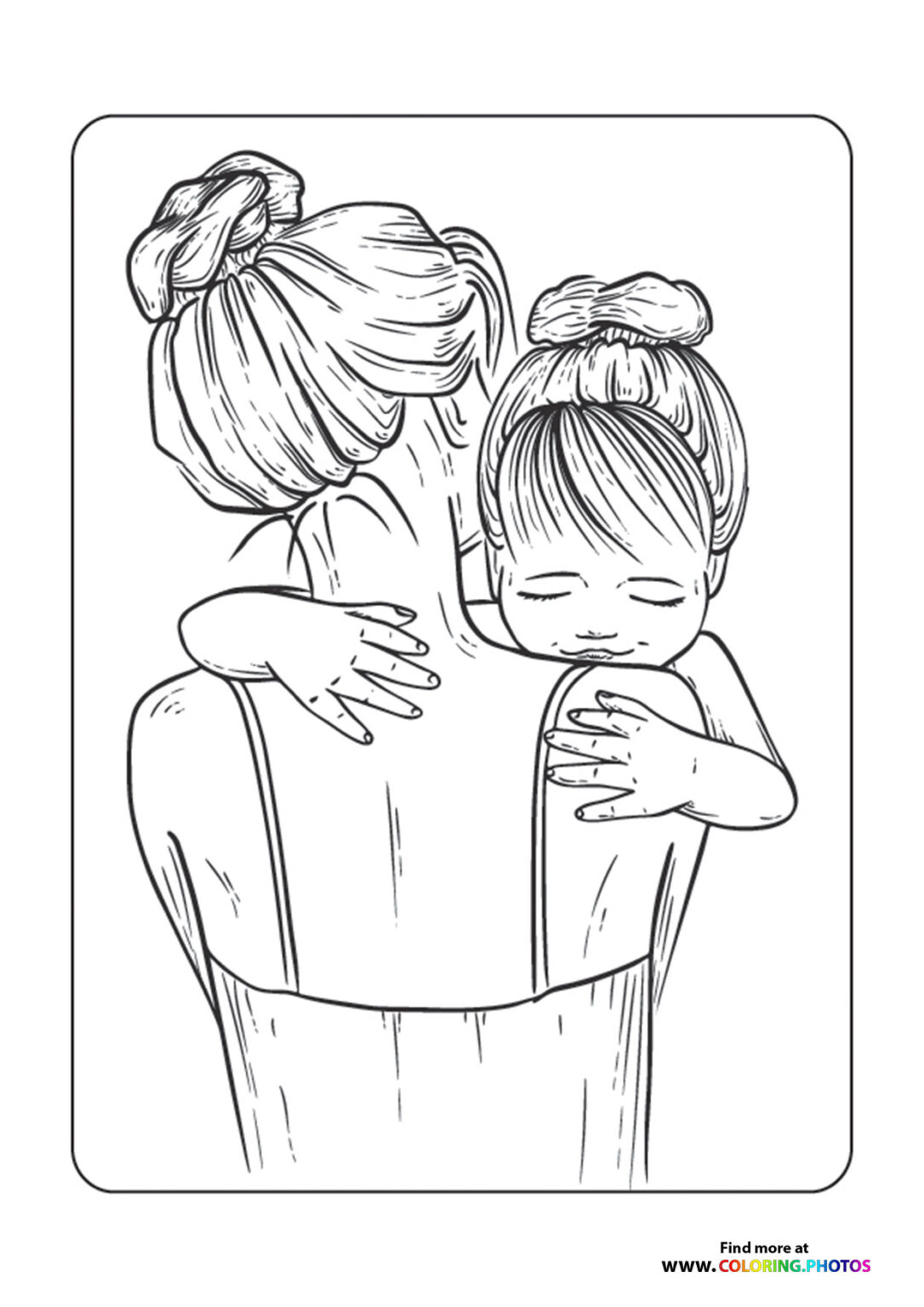 Mom and daughter Coloring Pages - Mothers Love Coloring Page 1086x1536