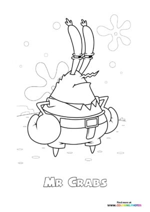 Mr Crabs Saving Bikini Bottom - Coloring Pages for kids