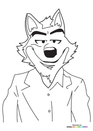 Mr. Wolf posing coloring page