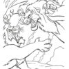 Mufasa and Scar fighting coloring page
