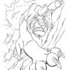 Mufasa falling from the mountain coloring page