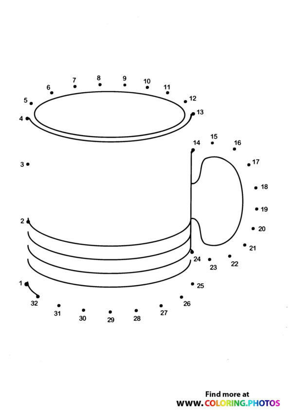 Coffe mug swinging dot the dots worksheet
