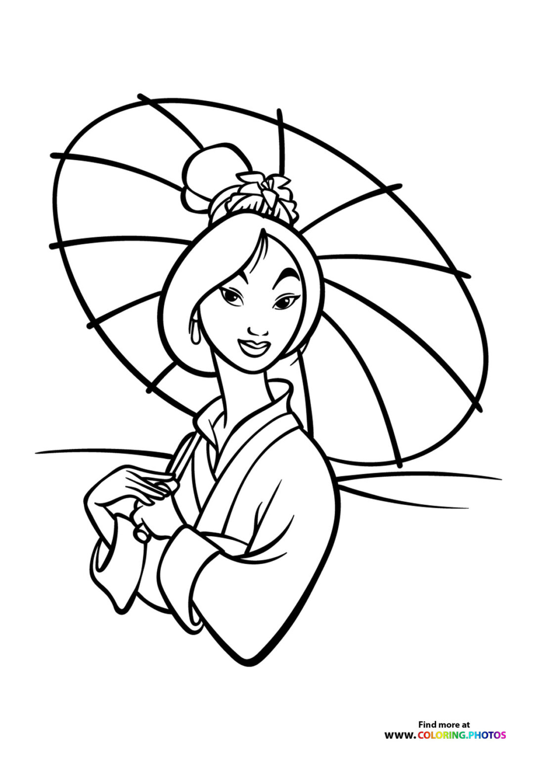 Mulan portrait Disney princess - Coloring Pages for kids