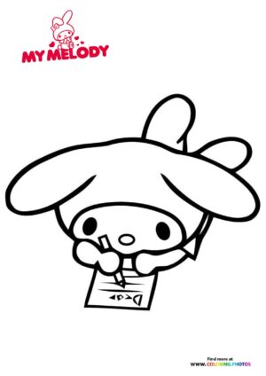 My Melody doing homework