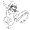 NFL player catching the football coloring page