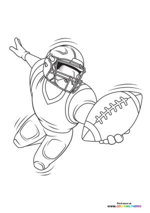 NFL player catching the football coloring page