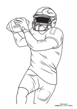 NFL player with the football coloring page