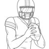 NFL player holding the football coloring page