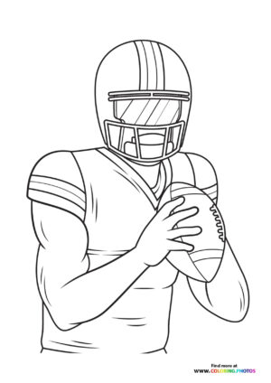 NFL player holding the football coloring page