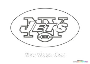 New York Jets NFL logo coloring page