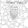 New years champagne coloring page