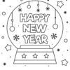 New years Snowglobe coloring page