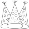 New years eve party hats coloring page