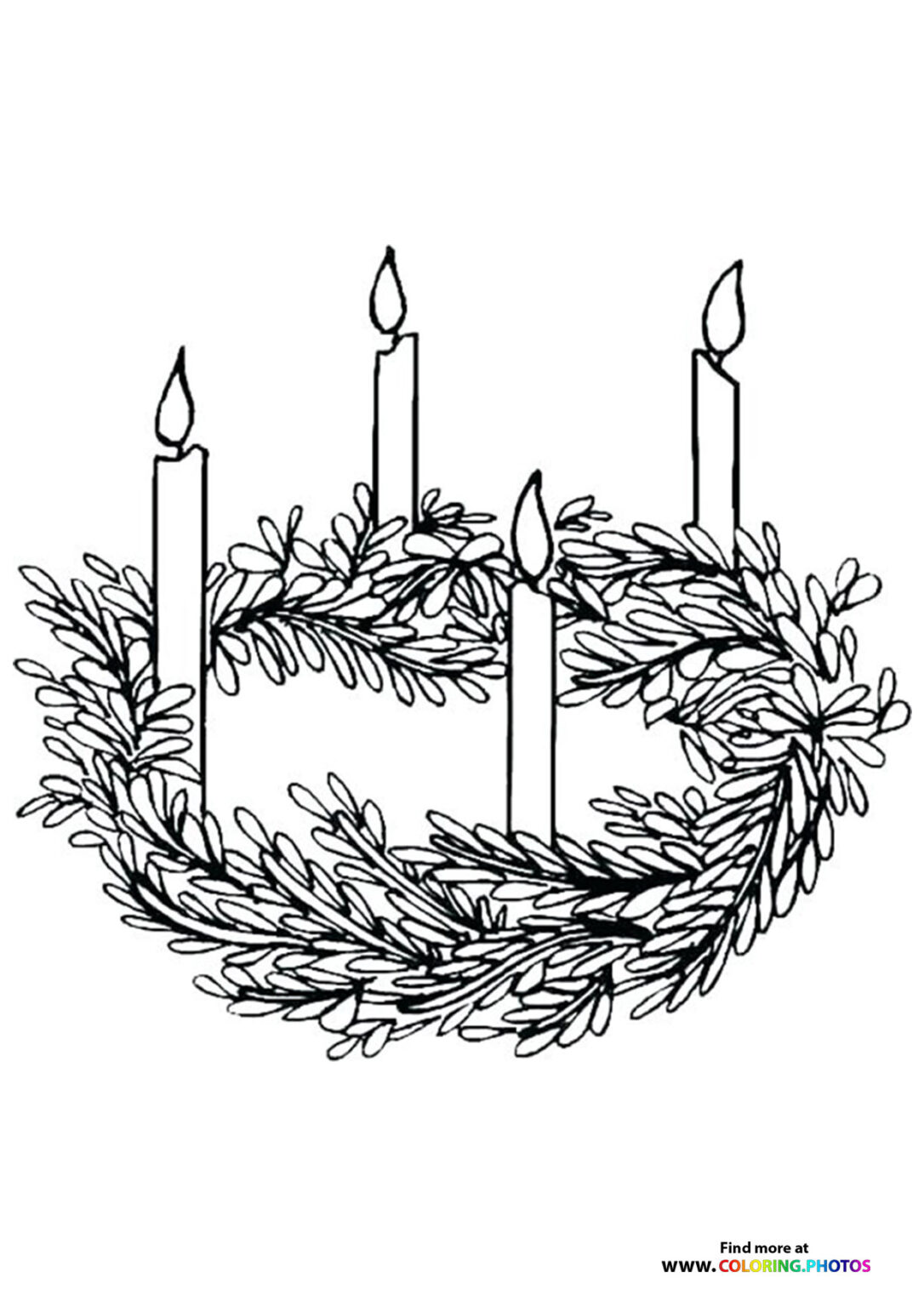 Catholic Advent Wreath Coloring Page