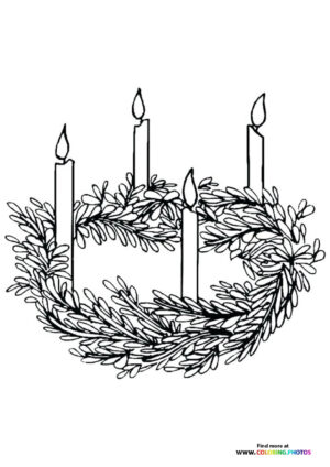Nice Advent wreath coloring page
