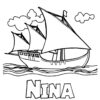 Nina - Columbus day ship coloring page