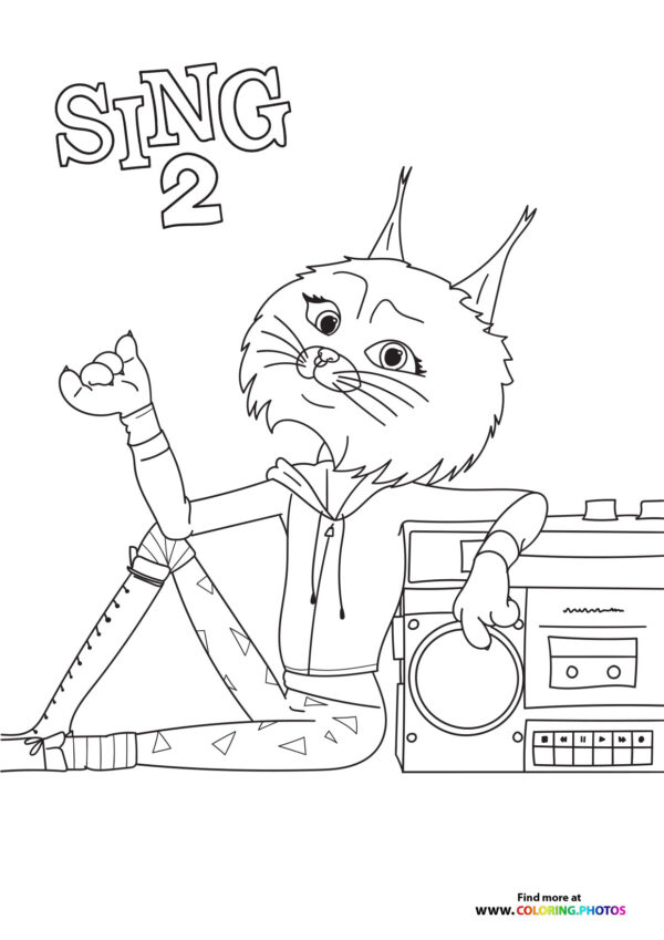 Nooshy from Sing 2 coloring page