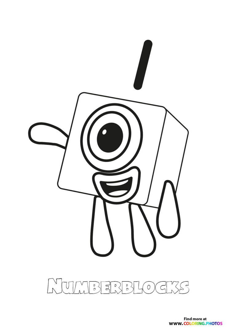 Numberblocks Number 2 Coloring Page Numberblocks Number 2 Coloring Page