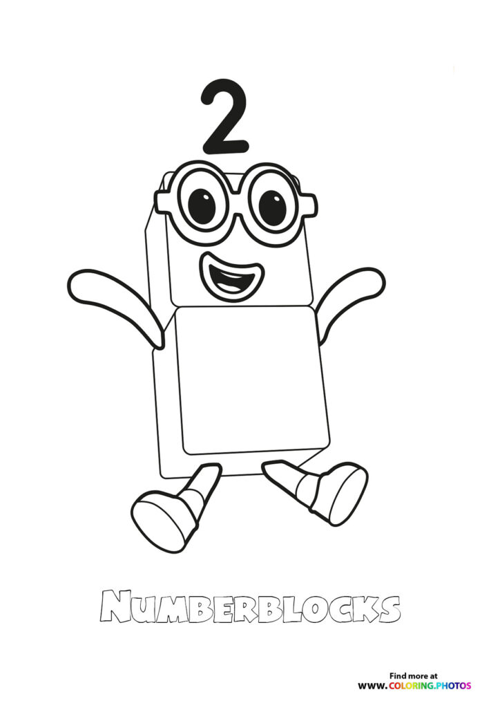 Number 2 Numberblocks - Coloring Pages for kids