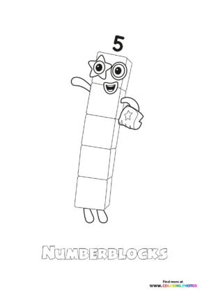 Number 5 Numberblocks - Coloring Pages for kids