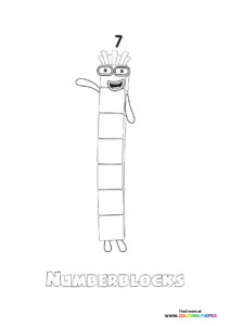 Number 7 Numberblocks - Coloring Pages for kids