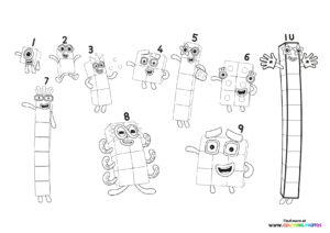 Numberblocks - Coloring Pages for kids