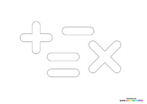 Numberblocks math symbols - Coloring Pages for kids