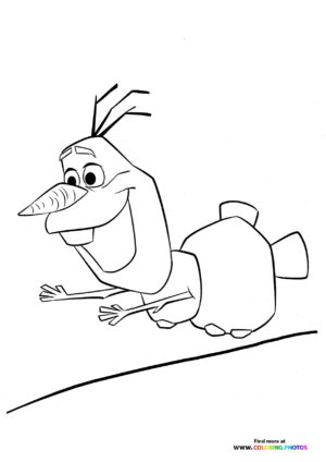 Olaf flying coloring page