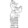 Olaf reading books coloring page