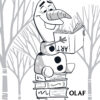 Olaf reading art books coloring page
