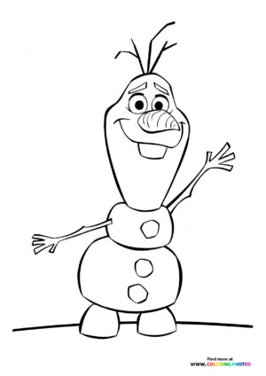 Olaf waving coloring page