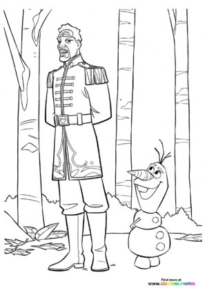 Olaf and Lieuthenant Destin coloring page