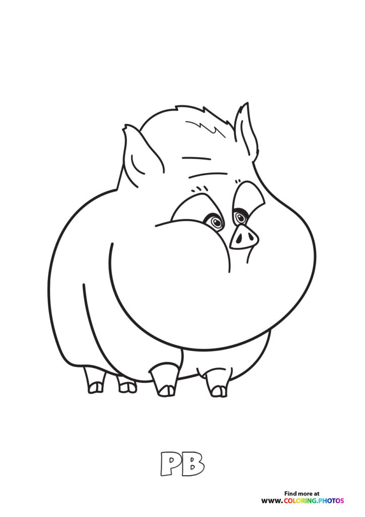 PB the guinea pig standing with a happy expression coloring page from DC League of Super-Pets