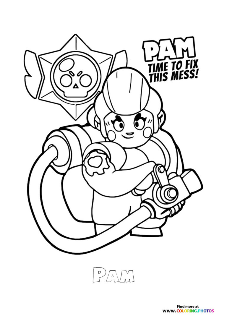 Pam Brawls Stars - Coloring Pages for kids