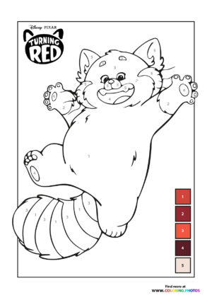 Panda Mei color by numbers coloring page