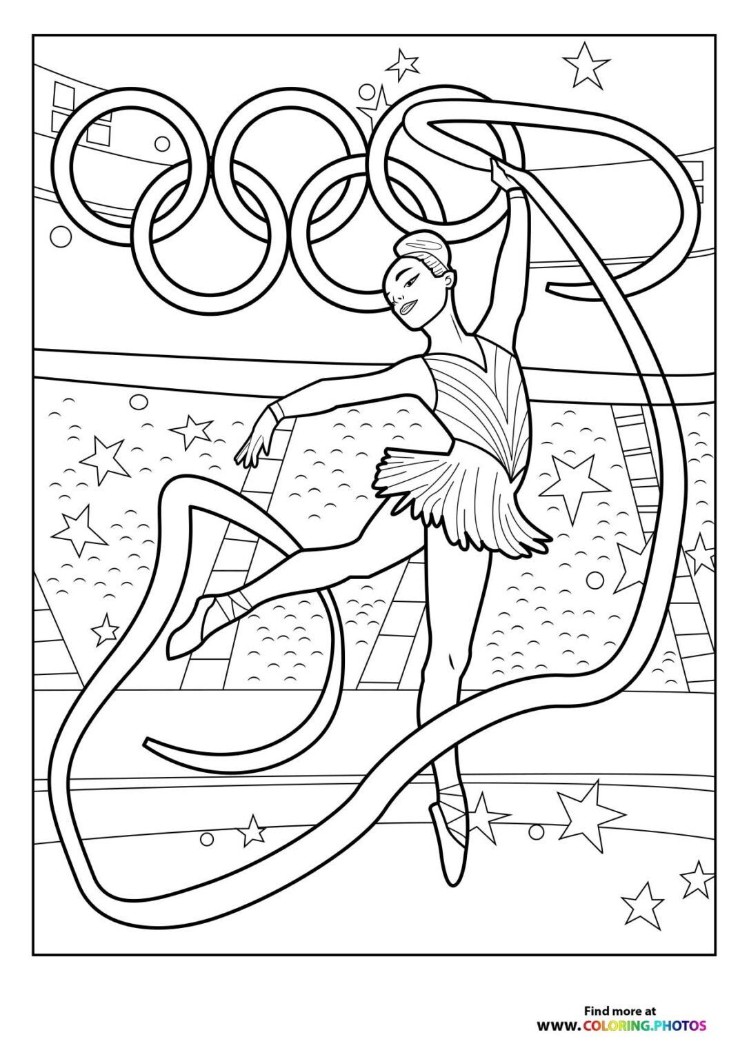 Paris 2024 Olympics dancer Coloring Pages for kids