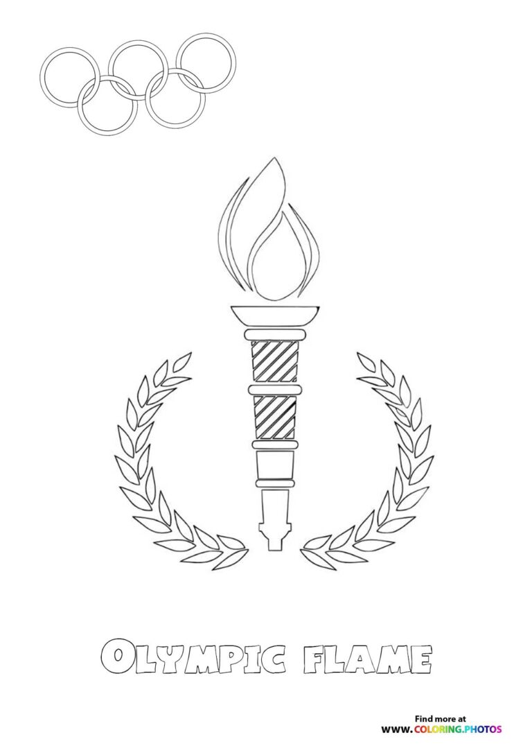 Paris 2024 Olympics flame Coloring Pages for kids