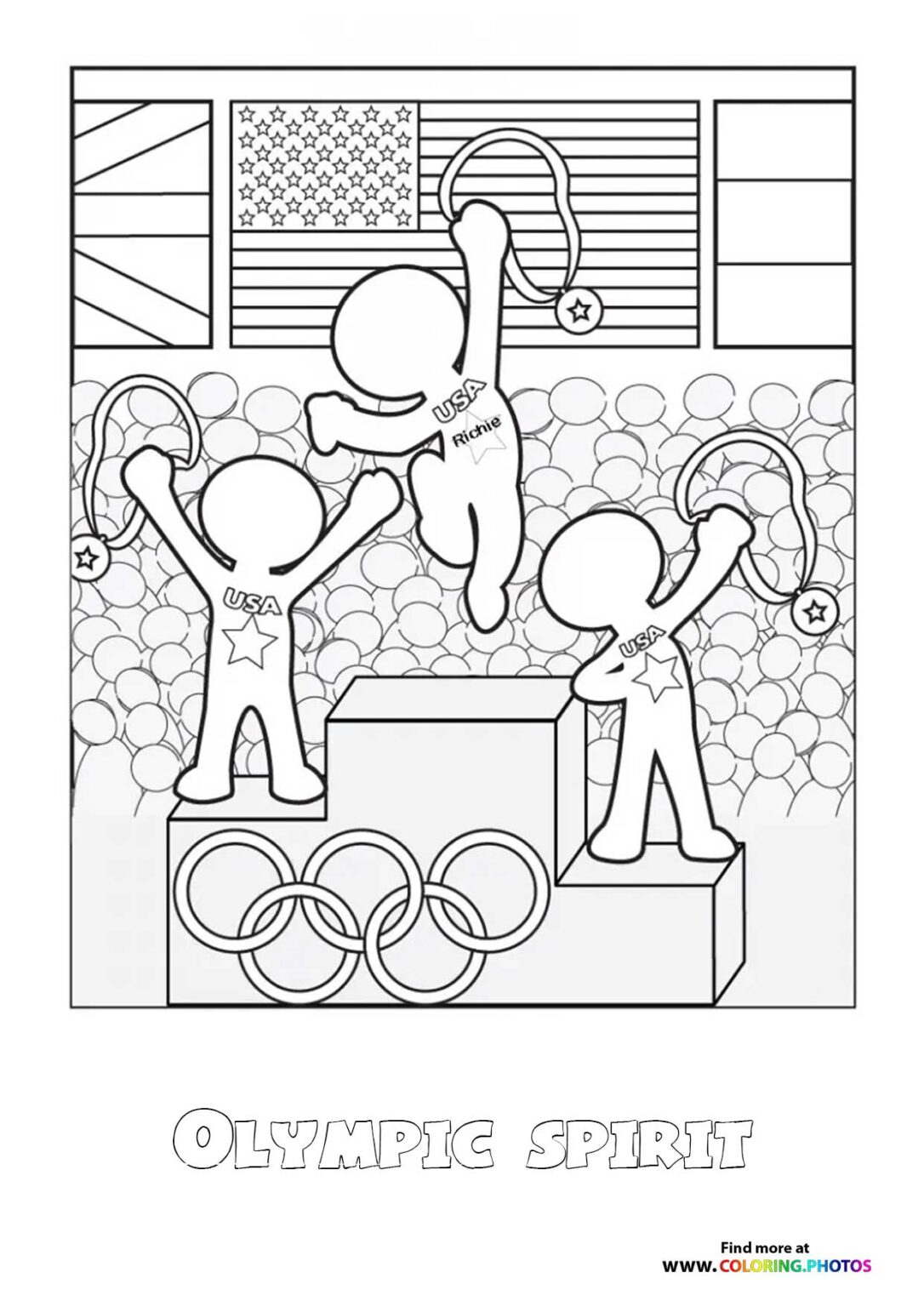 Paris 2024 Olympics spirit Coloring Pages for kids