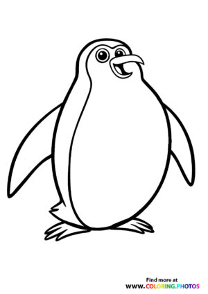 Penguin smiling coloring page