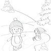 Penguins ice skating coloring page