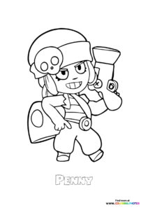 Penny Brawls Stars - Coloring Pages for kids