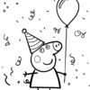 Peppa Pig birthday party coloring page